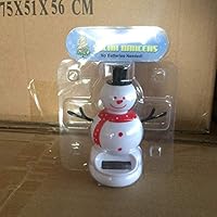 iUnisy Chritmas Solar Powered Automatic Swing Dancing Car Interior Shaking Head Decorations 77.511.2 Resin Snowman