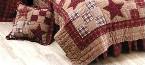 Victorian Heart Star Patch Queen Bed Skirt