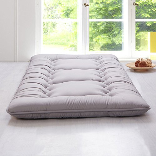HM&DX Thick Tatami Floor Mattress,Quilted Hypoallergenic Folding Futon Mattress Fitted Mattress pad Dorm Bedroom-Grey Twin-XL 39x79in - Thumbnail 4