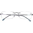 Agstum Titanium Alloy Flexible Rimless Hinged Frame Optical Eyeglasses Frames
