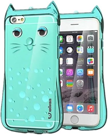 Cute Cat Case for iPhone 6s Plus, Arroker Transparent Cat Design Women Girly Popular Rubber Soft TPU Back Cover for iPhone 6 Plus / iPhone 6s Plus 5.5inch (Blue)