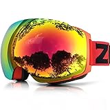 ZIONOR Lagopus X4 Ski Snowboard Goggles Anti-fog Magnet Lens-swapping Tech 100% UV400 Protection Smooth Air-flow Panoramic View Adjustable Strap for Skiing Snowboarding Unisex