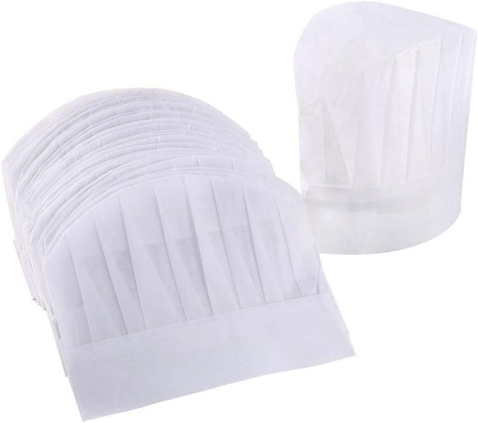 Sntieecr 30 Pack 8 Inch Kids White Paper Chef Hats, Adjustable Chef Toques Kitchen Chef Caps for Cooking, Baking, Party Favors, Home Kitchen, School and Restaurant: Home & Kitchen