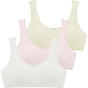 Stelle Seamless Training Bras for Girls Teen Sport Bras 6-15Y | MultiPacks, Cotton, Double Layer Bralette, Scoop Neck, No-Sho
