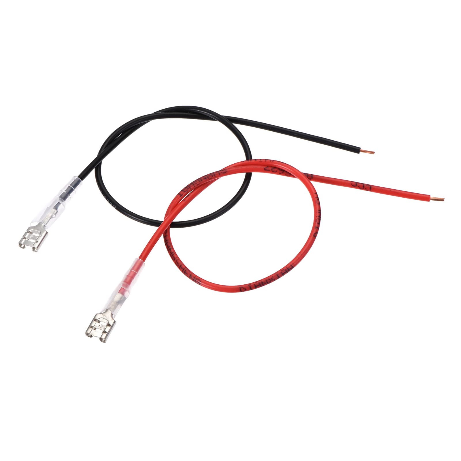 YOKIVE 30 Pcs Female Spade Crimp Terminal, Home Wire Connector with Insulating Sleeve Connect Cable Great for Dining Room,Office (Black&Red, 0.25-Inch)