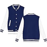 babyhealthy Women's Men's Varsity Baseball Jacket Casual Letterman Bomber Jacket Windbreaker Lightweight Jacket Coat