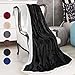 Catalonia Black Sherpa Fleece Throw Blanket, Super Soft Mink Plush Couch Blanket, TV Bed Fuzzy Blanket, Fluffy Comfy Warm Heavy Throws, Comfort Caring Gift, 50x60 inch