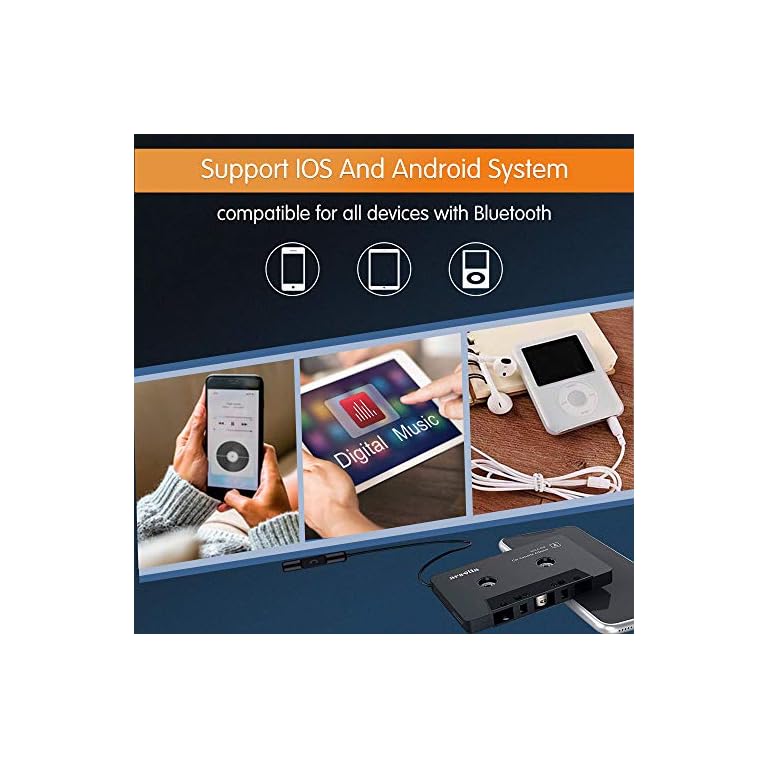 Arsvita Car Audio Bluetooth Cassette Receiver , Tape Player Bluetooth 5