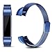 Konikit Bands Compatible Fitbit Alta(HR) Magnetic Straps, Milanese Loop Stainless Steel Metal Replacement Bracelet Strap, Wristbands Accessories for Women Men