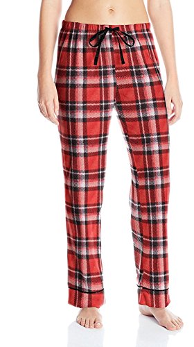 Carole Hochman Women's Packaged Notch Collar Microfleece Pajama Set, Heavy Twill Plaid, S