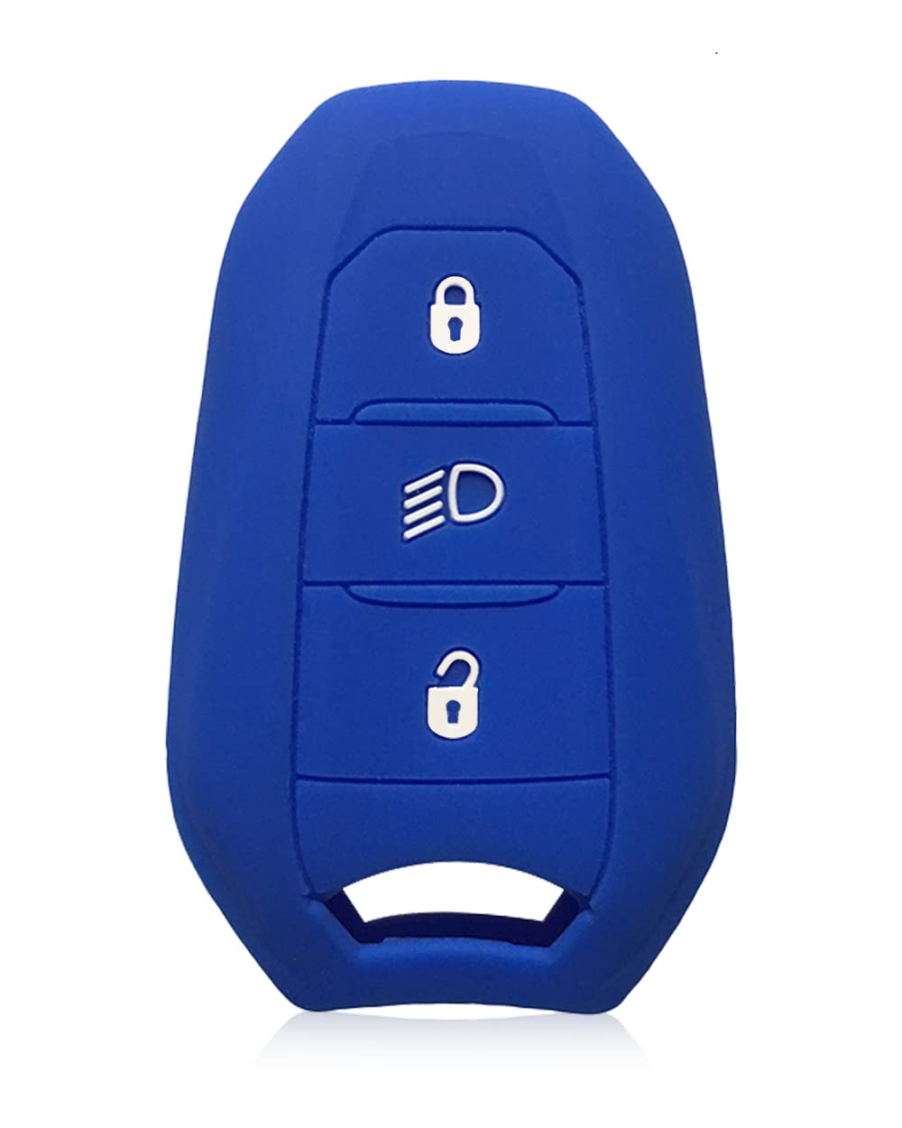 SILUOHAKE Car Key Shell Case Cover, Soft Silicone Material, Key Shell Cover, Wear Resistant Dust, For Compatible Peugeot 408 508 3008 4008 5008 Citroen C2 C3 C4 C5 (blue)