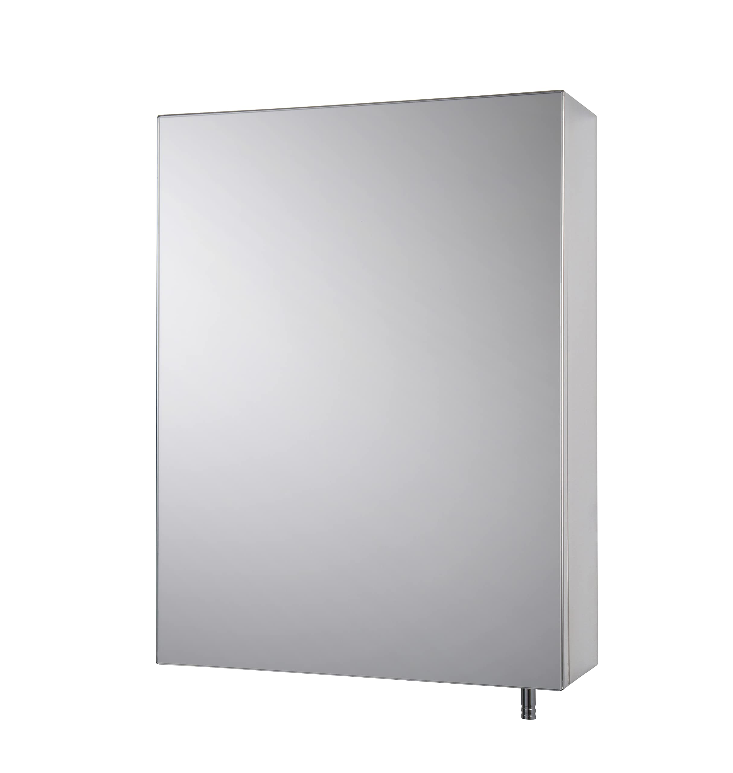 Croydex Avon Single Door Stainless Steel Bathroom Mirror Cabinet - Bathroom Wall Cabinet with One Fixed Shelf, Chrome Pin Handles for No Finger Marks and Comes Fully Assembled (30x40x12cm)
