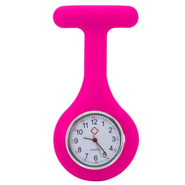 tumundo Schwestern-Uhr Puls Anstecknadel Kittel Brosche Silikon-Hülle Quarz Damen-Schmuck Krankenschwester Pfleger-Uhr