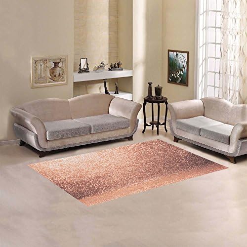 Custom Rose Gold Glitter Defocused Abstract Holidays Ligh Area Rug Modern Carpet Home Decoration Size 5'x 3'3"