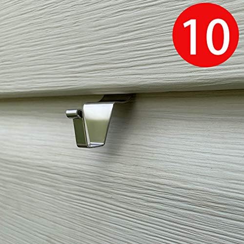 MUAKIOY NoHole Needed Vinyl Siding Hanger Hooks, 10 Pack Heavy Duty