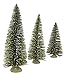RAZ Imports Flocked Metallic Glitter Green Bottle Brush Decorative Christmas Trees, Set of 3