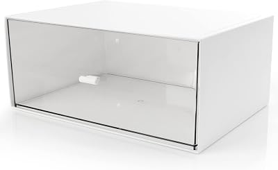HCLRW Desktop Drawer Organizer Large White Stackable Storage Drawers