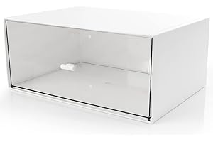 kulusion Desk Drawer Organizer, Stackable Storage Drawers, Plastic White Desk Organizers Great for Makeup Storage Bathroom Organization Accessories Etc - Large 1 Drawers (White)
