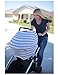 Chalier Nursing Breastfeeding Cover Scarf - Baby Car Seat Canopy - Soft Carseat Canopy Cover - Shopping Cart, Stroller, Carseat Covers - Multi Use Infinity Stretchy Shawl (Gray & White Stripes)