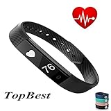 Fitness Tracker ID115 Heart Rate Monitor TopBest Sedentary Call Reminding Activity Tracker Sleep QualityCalorie Counter Pedometer Wristband with Touch Screen Smart Bracelet For Android iOS Phone
