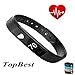 Fitness Tracker ID115 Heart Rate Monitor TopBest Sedentary Call Reminding Remote Self-Timer Sleep QualityCalorie Counter Pedometer Wristband with Touch Screen Smart Bracelet For Android iOS Phone