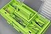 Multi-compartment Plastic Toolbox with Tray, Green