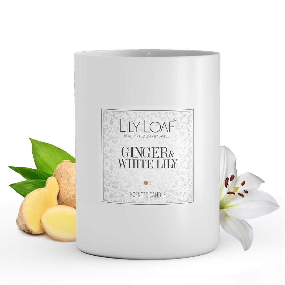 Lily & Loaf Ginger & White Lily, Toxin-Free, Soy Wax Candle - 40 Hours Burn Time