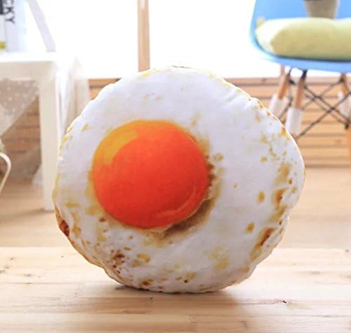 Fengh Creative 3D Cute Fluffy Fried Egg Shape Cushion Chair Back Support Sofa Pillow
