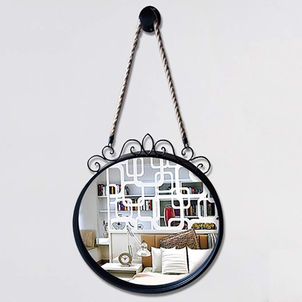 LXZSP Europäisches Badezimmer Wandspiegel Runder Badezimmerspiegel