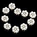 HABI 10pcs Decorative Rhinestone Pearl Flower Bead Buttons DIY Craft Embellishment for Wedding Clothes Hair Accessories Gift Decor No Hole for Sewing (Gold)