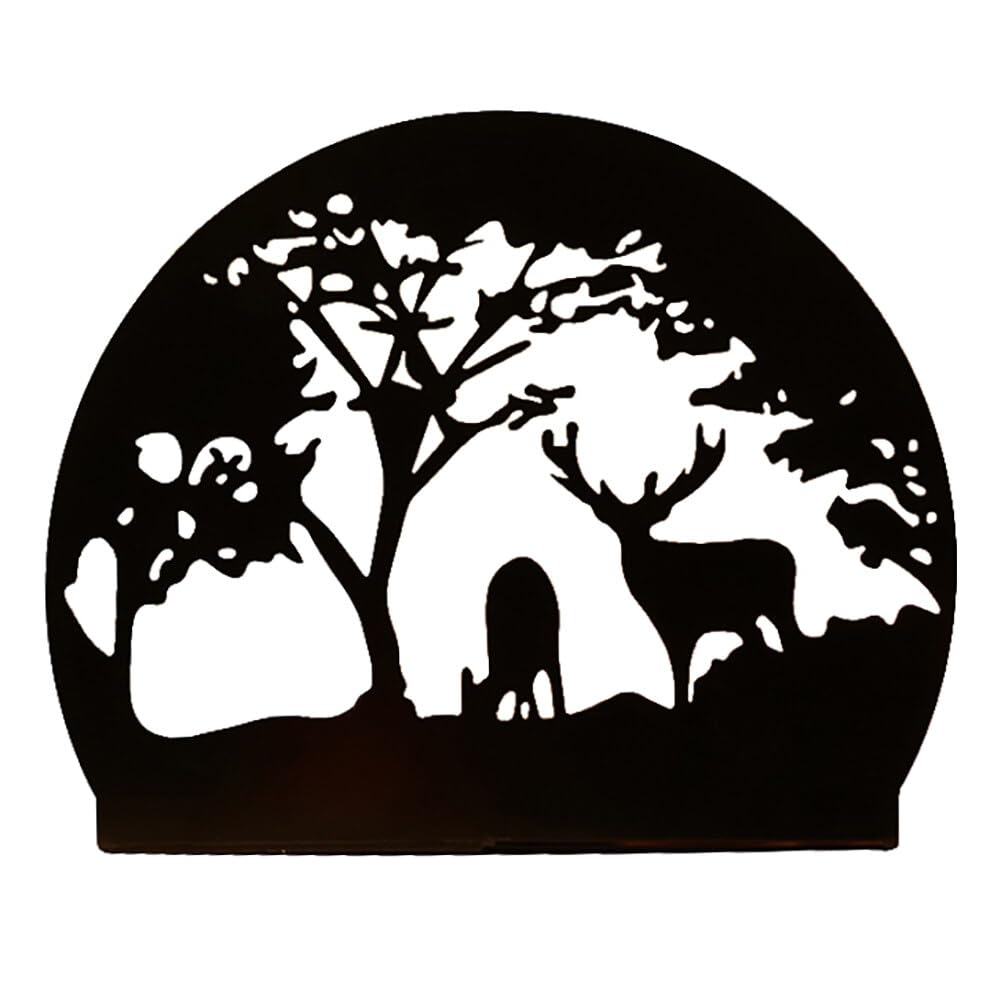 Uposao Metal Animal Candle Holder, Vintage Hollow Elephant and Giraffe Silhouette Tea Light Candle Holders Vintage Candle Holders Forest Theme Home Decor Candle Holder Living Room Accessories