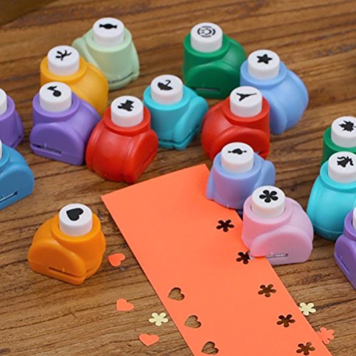 7thLake Paper Punch,Scrapbooking Punches 10 Pieces,Cute Multi-pattern Hand Press Shapes,Kid Cut DIY Handmade Hole Puncher for Festival Papers and Greeting Card