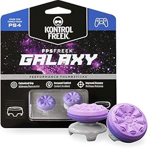 KontrolFreek FPS Freek Galaxy Purple for PlayStation 4 (PS4) and PlayStation 5 (PS5) | Performance Thumbsticks | 1 High…