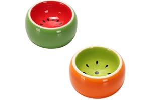 Hamiledyi 2PCS Hamster Bowl Ceramic Food Water Feeding Dish for Gerbil Mouse Rat Hedgehog Sugar Glider