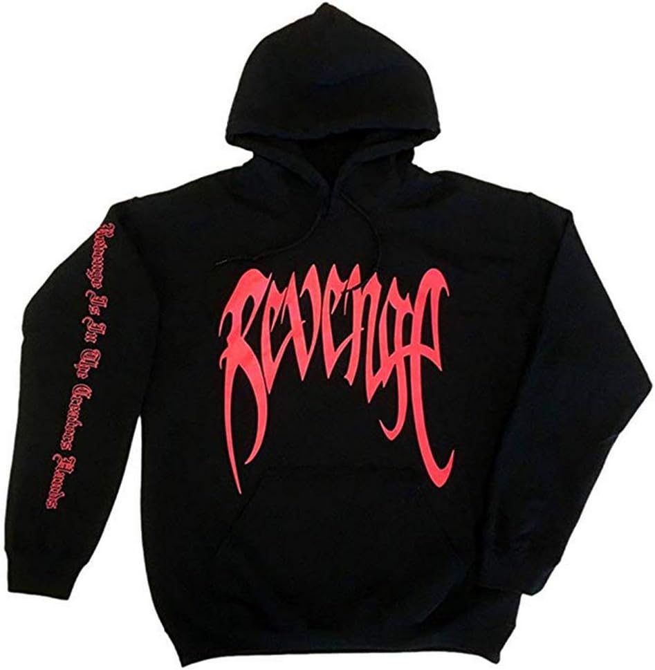 Gaonana Hoodie Xxxtentacion Revenge Cool Rap Graphic Pullover Hooded Long Sleeve Top (XL, Black)