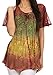 Sakkas Dina Relaxed Fit Sequin Tie Dye Embroidery Cap Sleeves Blouse/Top