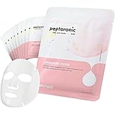 SNP Peptaronic Ampoule Sheet Mask | Peptide and Hyaluronic Acid Sheet Mask | Hydrating, Moisturizing, and Friming for Dry Skin Types | Korean Skin Care Facial Mask | 10 Sheets