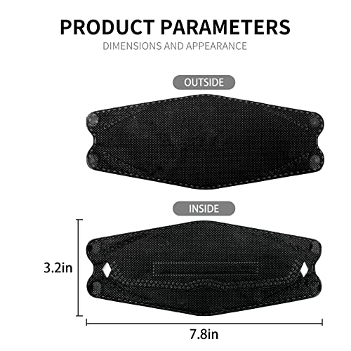 KF94 Mask 50 Pack Black or Multicolored KF94 Face Masks for Women Men