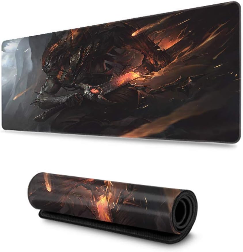 Large Gaming Mouse Pad League of Legends Thick Large (35.5×15.7 Inch) Waterproof Keyboard Pad with Non-Slip Rubber Base Durable, (Unforgiven Yasuo)