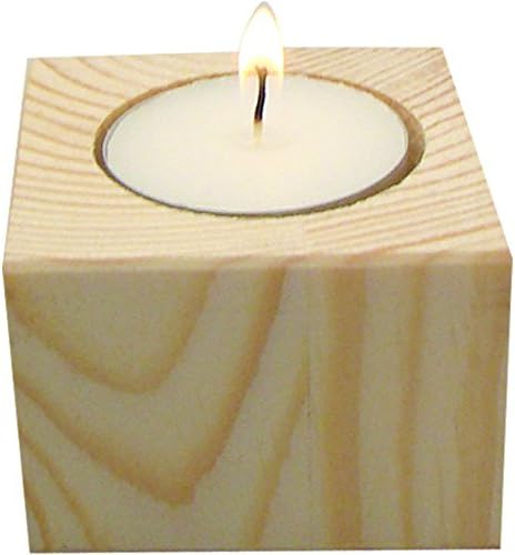 Candle Holder Tea Light Holder Wooden Cube Natural 60x60xhohe40 Mm Amazon De Kuche Haushalt