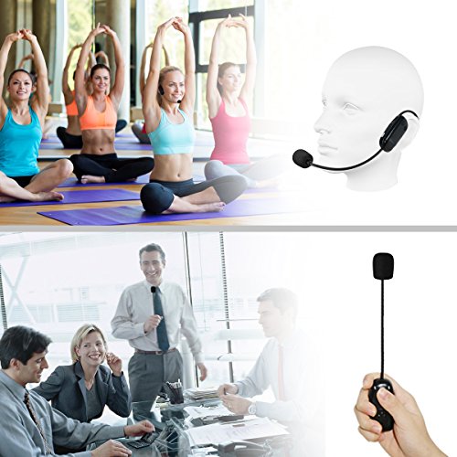 Professional Wireless Microphone, UPGRADED Cordless Mic, Stable UHF Hands-free Wireless Headset Microphone Wall-through System Perfect for Recording, Digital SLR, Voice Amplifier, Smart TV and More