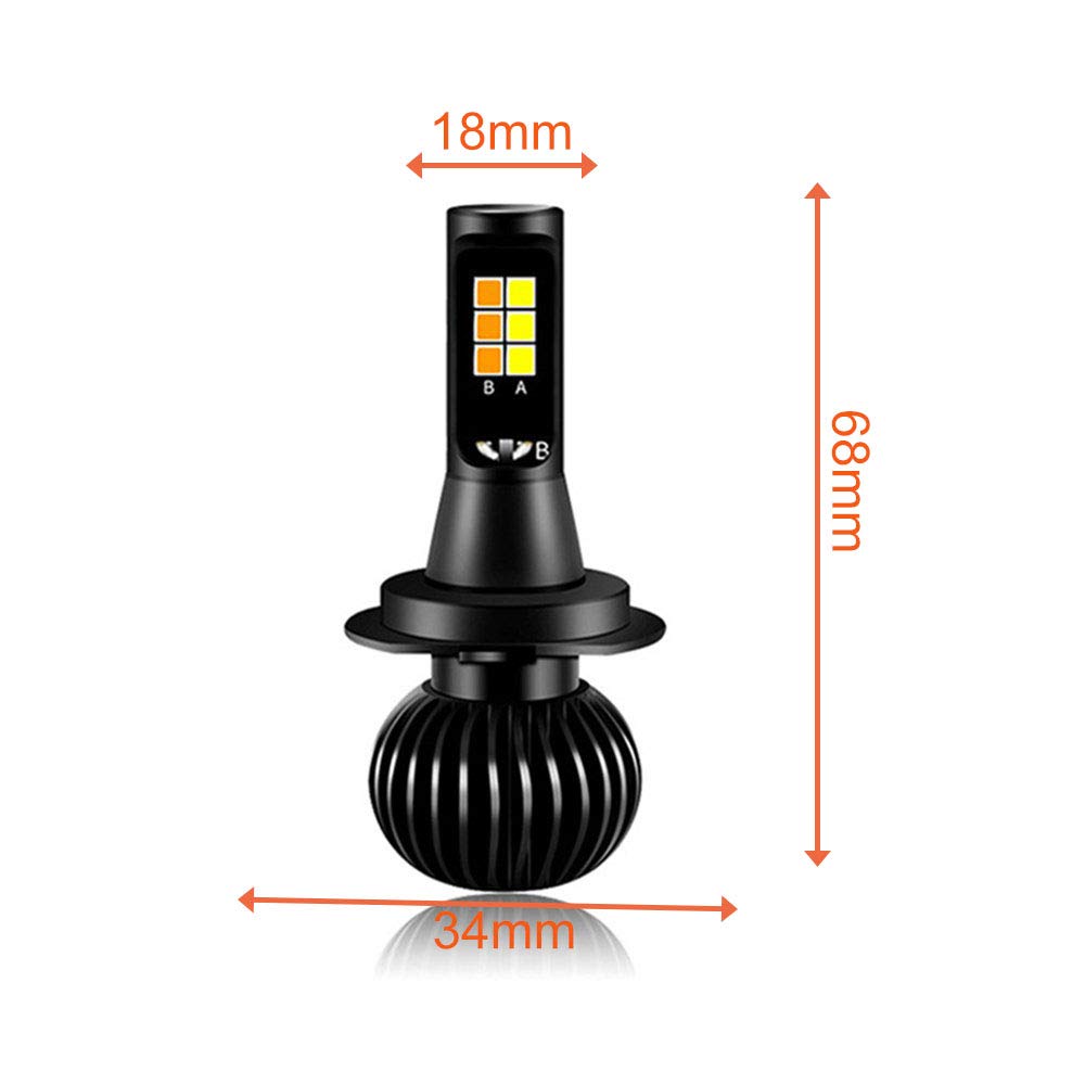 LED Fog Light Bulb, Hight power LED Dual Color in One esigh white and yellow Switch Freely for H11/H8/H9 (pack of 2)