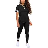 Bealin Workout Sets for Women Two Piece Outfits Summer Sweatsuits Jogger Sets Casual Tracksuit