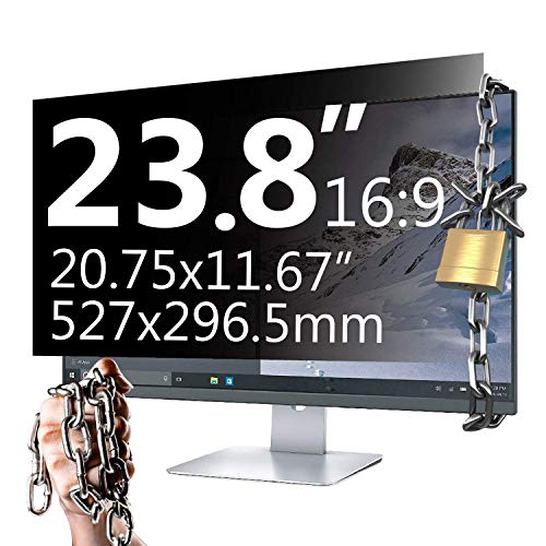 Xianan 23.8 inch Anti-Glare Anti-Peeping Privacy Filters 20.75×11.67inch/527×296.5mm 16:9 Display Filter Radiation Protection Computer Screen Protector Film