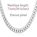 U7 Hip Hop Necklace Men Solid Links Party Jewelry 6MM Thick Platinum Plated Snake Curb Chain 28 Inch