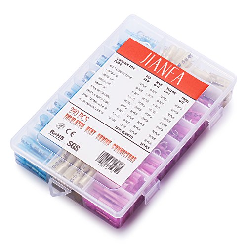 JIANFA 280pcs Heat Shrink Wire Connector DIY Kit Waterproof Marine Automotive Terminals Set