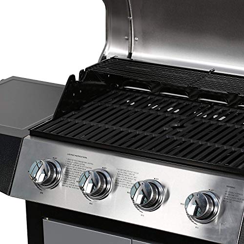 MASTER COOK 4-Burner Cabinet Liquid Propane Gas Grill- Stainless Steel 36000BTU 400 sq.in. Cooking Area Porcelain Grill Grate - Thumbnail 3