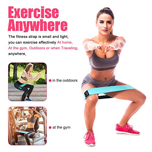 Resistance Bands for Legs and Butt,Exercise Bands Set Booty Bands Hip Bands Wide Workout Bands Resistance Loop Bands Anti Slip Circle Fitness Band Elastic (Set 3) - Thumbnail 2