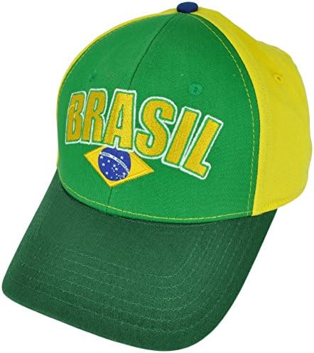 Brasil Brazil Flag Country Green Yellow Velcro Hat Cap Brazilian Adjustable 2Ton