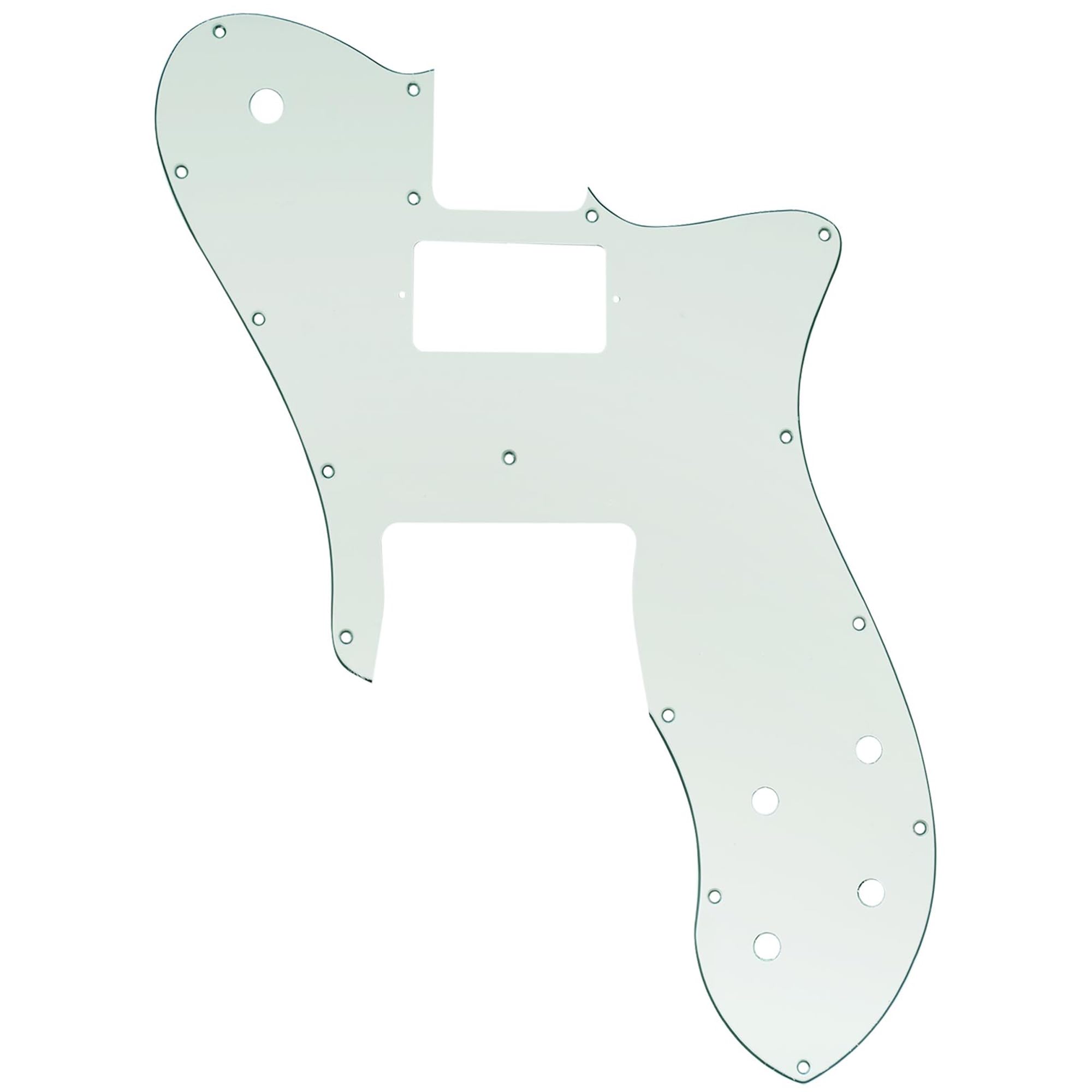Musiclily Pro 16 Holes Single H Guitar Pickguard For USA/Mexico Fender 72 Tele Custom Style Electric Guitar, 3ply Aged White